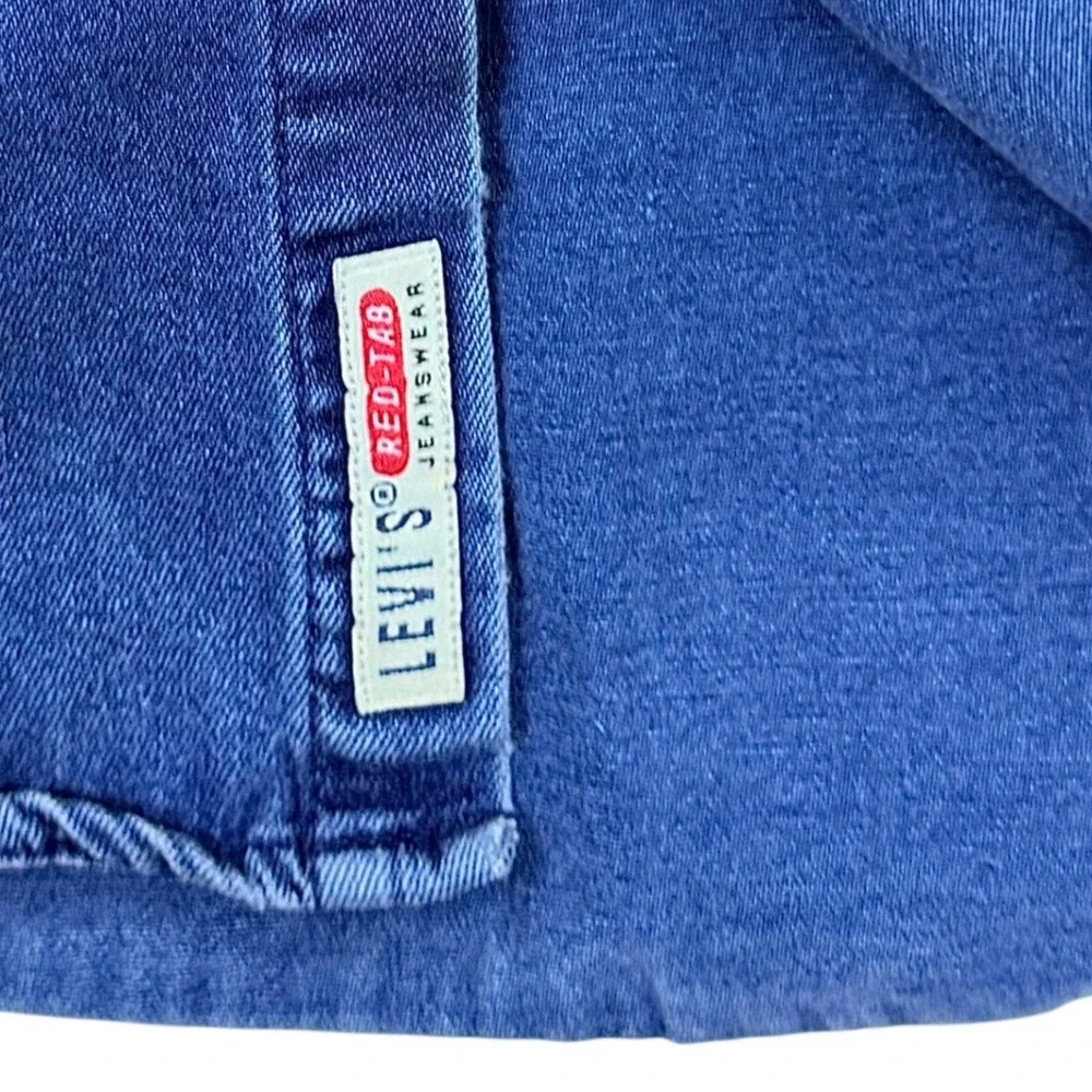 Levi's Red Tab Denim Shirt Men LARGE Blue Cotton Metal Buttons Heavy Vintage 90s